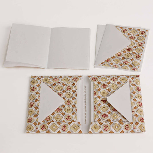 Block Printed Greeting Card Set - Spring Bloom