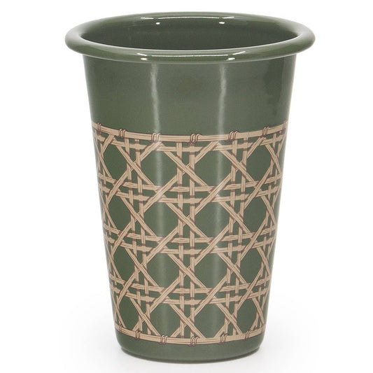Domino x CCH Wicker Enamelware 14 oz Tumbler: Sage