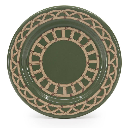 Domino x CCH Wicker Enamelware Salad Plate: Sage