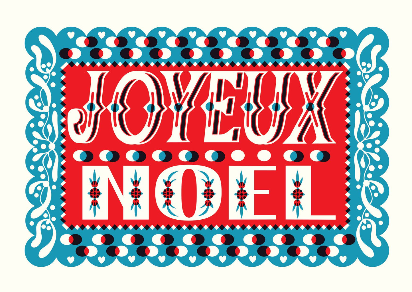 Pack of 10 Christmas Cards – Peace & Love / Joyeux Noel