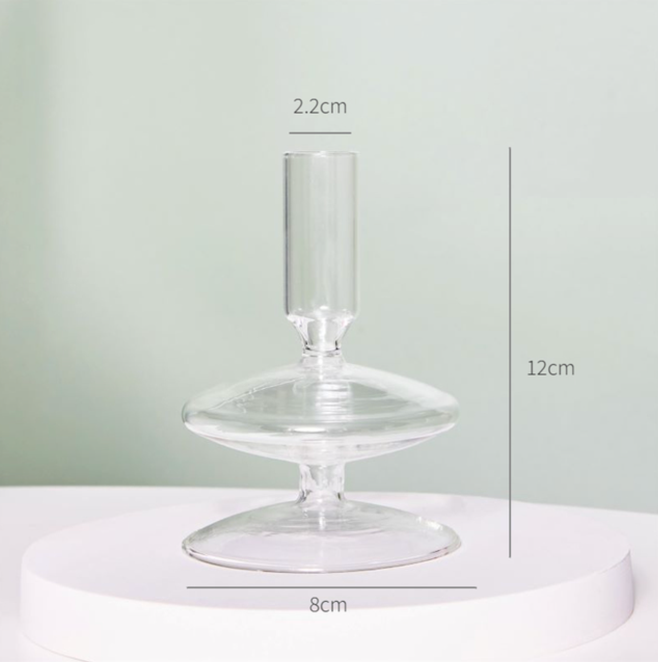 Clear Glass Candle Holder