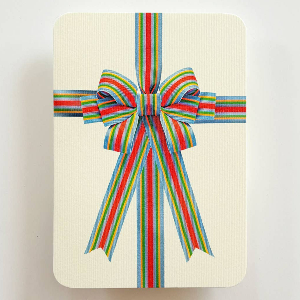 Candy Stripe Bow Greeting Card