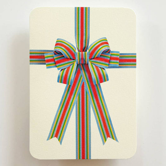 Candy Stripe Bow Greeting Card