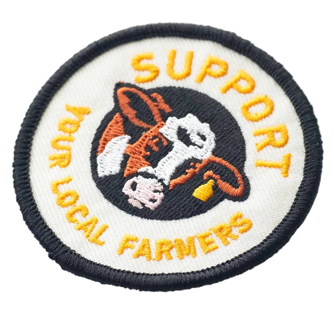 Embroidered 'Support Your Local Farmers' Iron-on Patch
