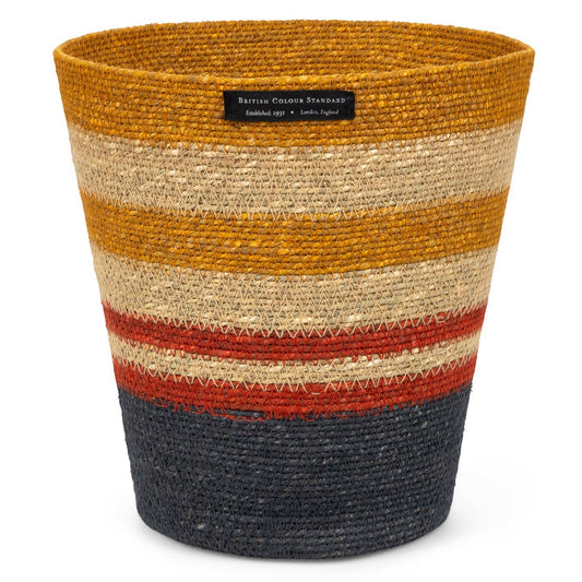 Seagrass Waste Paper Basket - Tuscan & Guardsman Red