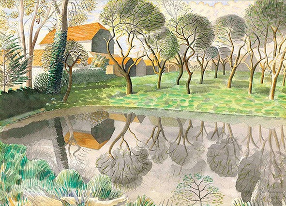 Newt Pond, 1932  by Eric Ravilious -  Greeting Card