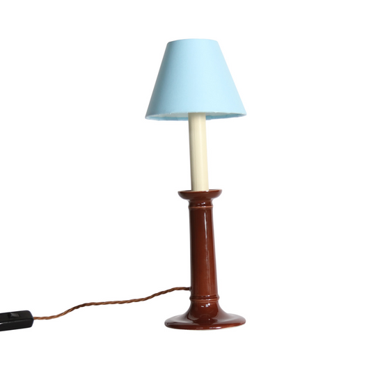 The P&H Brown Column Table Lamp