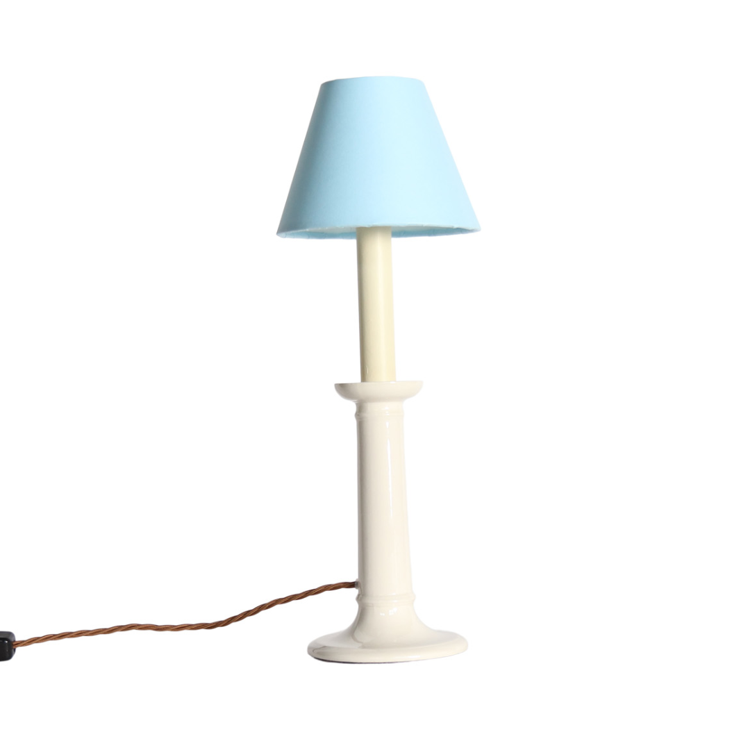 The P&H Creamware Column Table Lamp