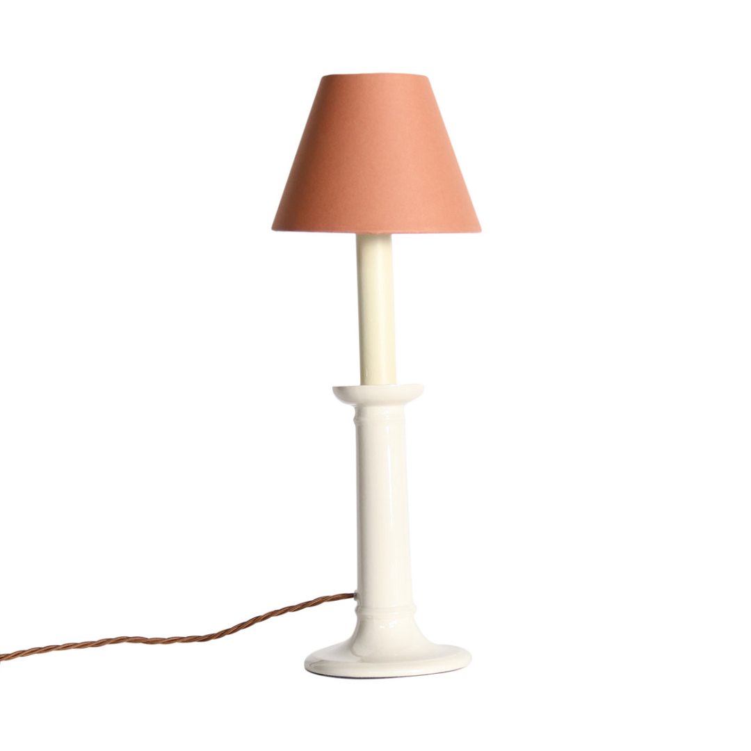 The P&H Creamware Column Table Lamp