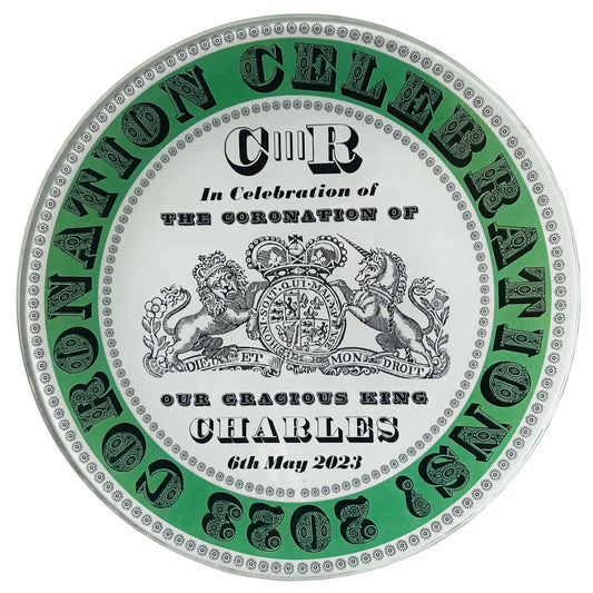 7” Coronation Celebrations Decoupage Plate - Green