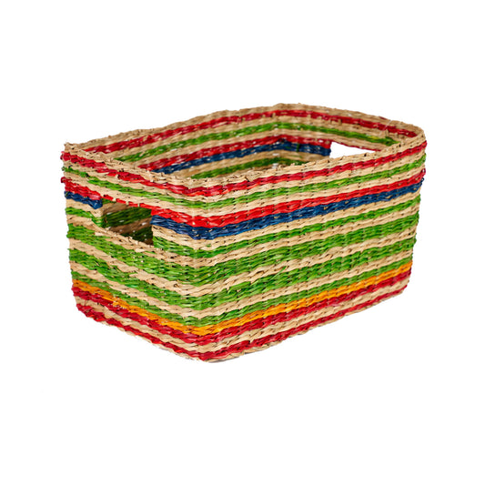 Striped Seagrass Basket - XX Small
