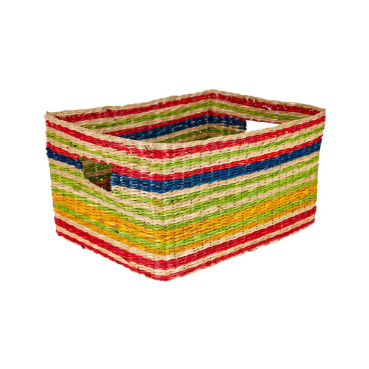 Striped Seagrass Basket - MEDIUM