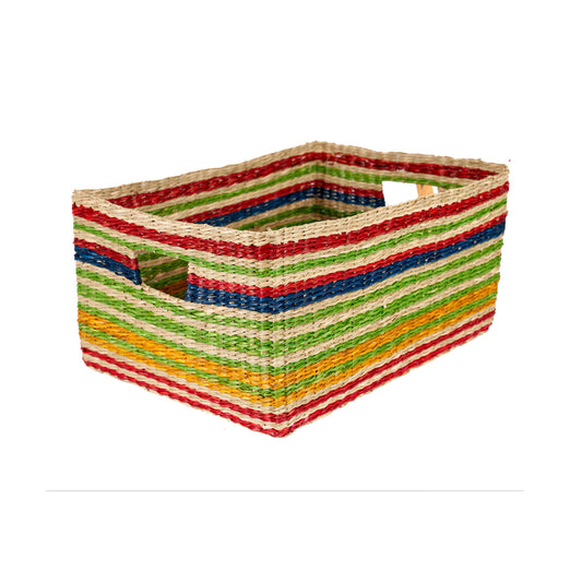 Striped Seagrass Basket - LARGE