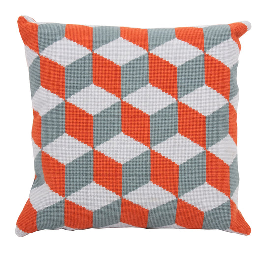 Falling Cubes Cushion - Red