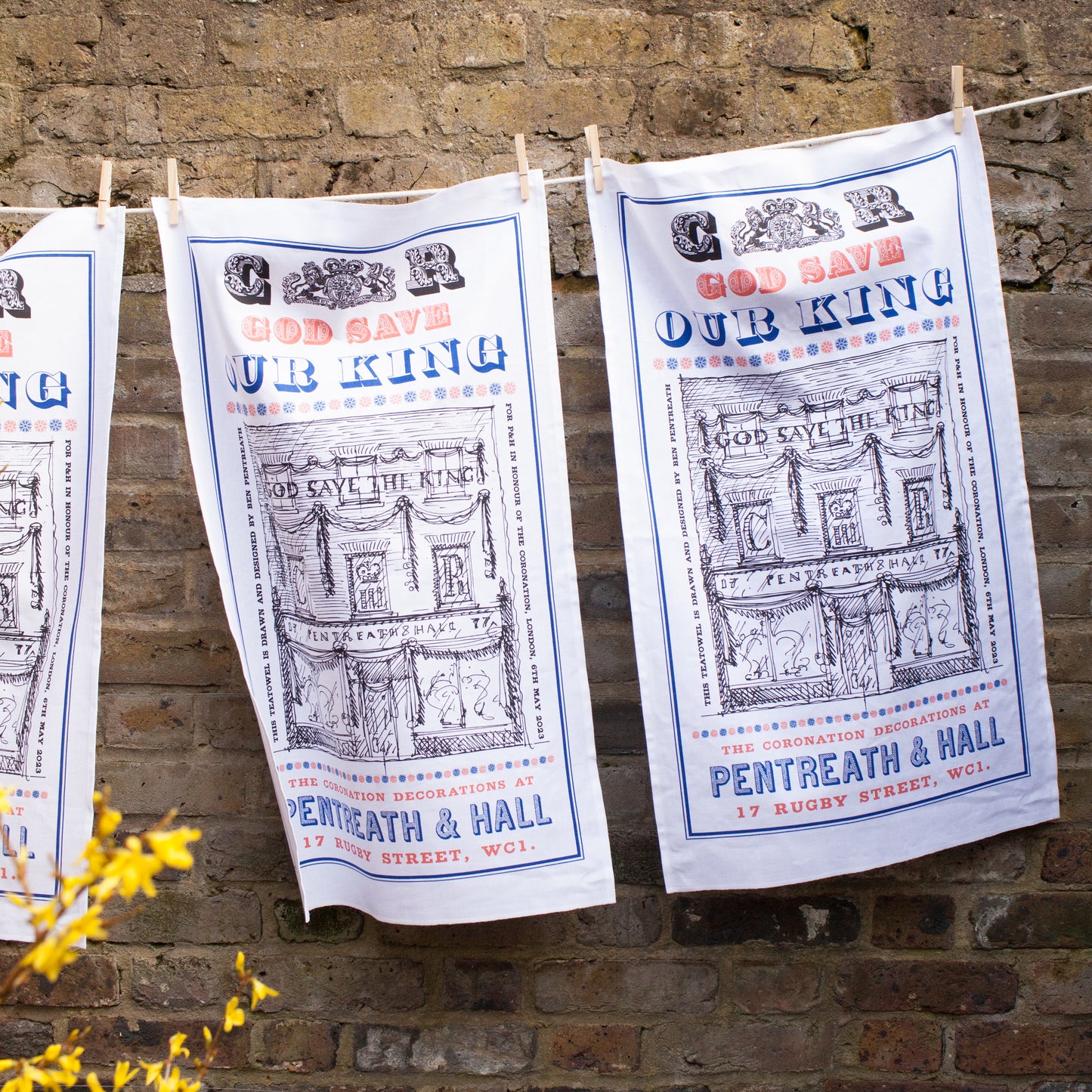 Pair of P&H Coronation Shopfront Tea Towels