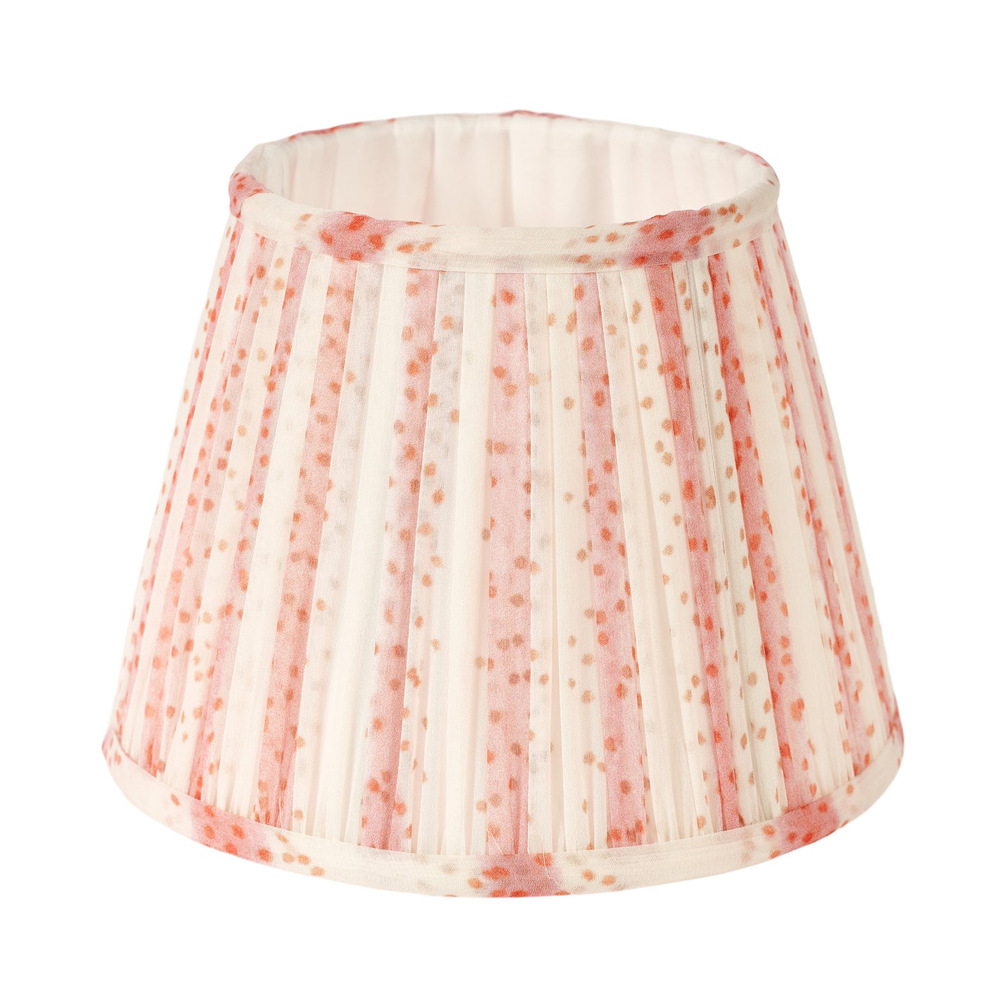 7" Pink Stripe Pleated Silk Lampshade