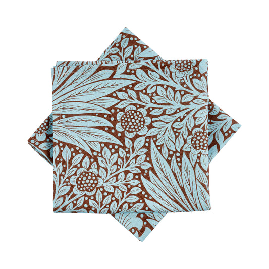 'Marigold' Sky/Chocolate Napkin - Cornubia Collection