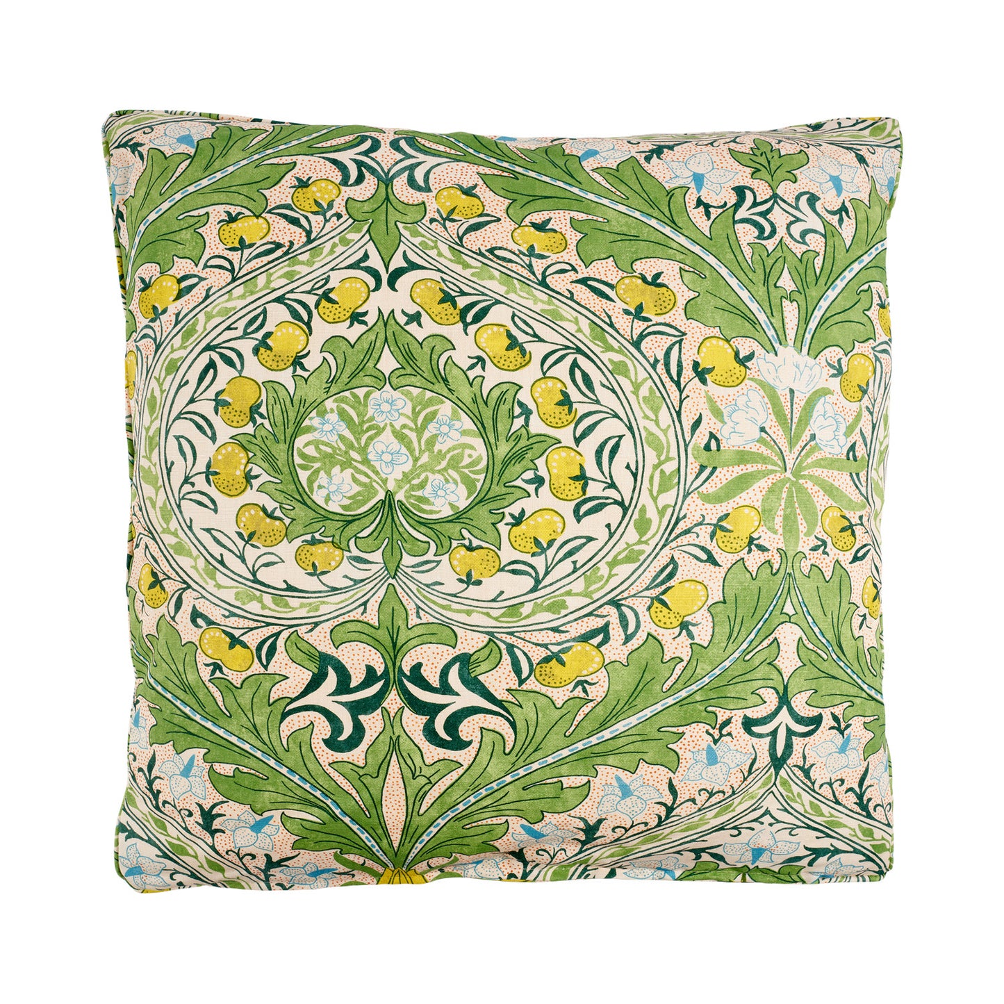 'Merton' Leaf Green/Sky Cushion - Cornubia Collection