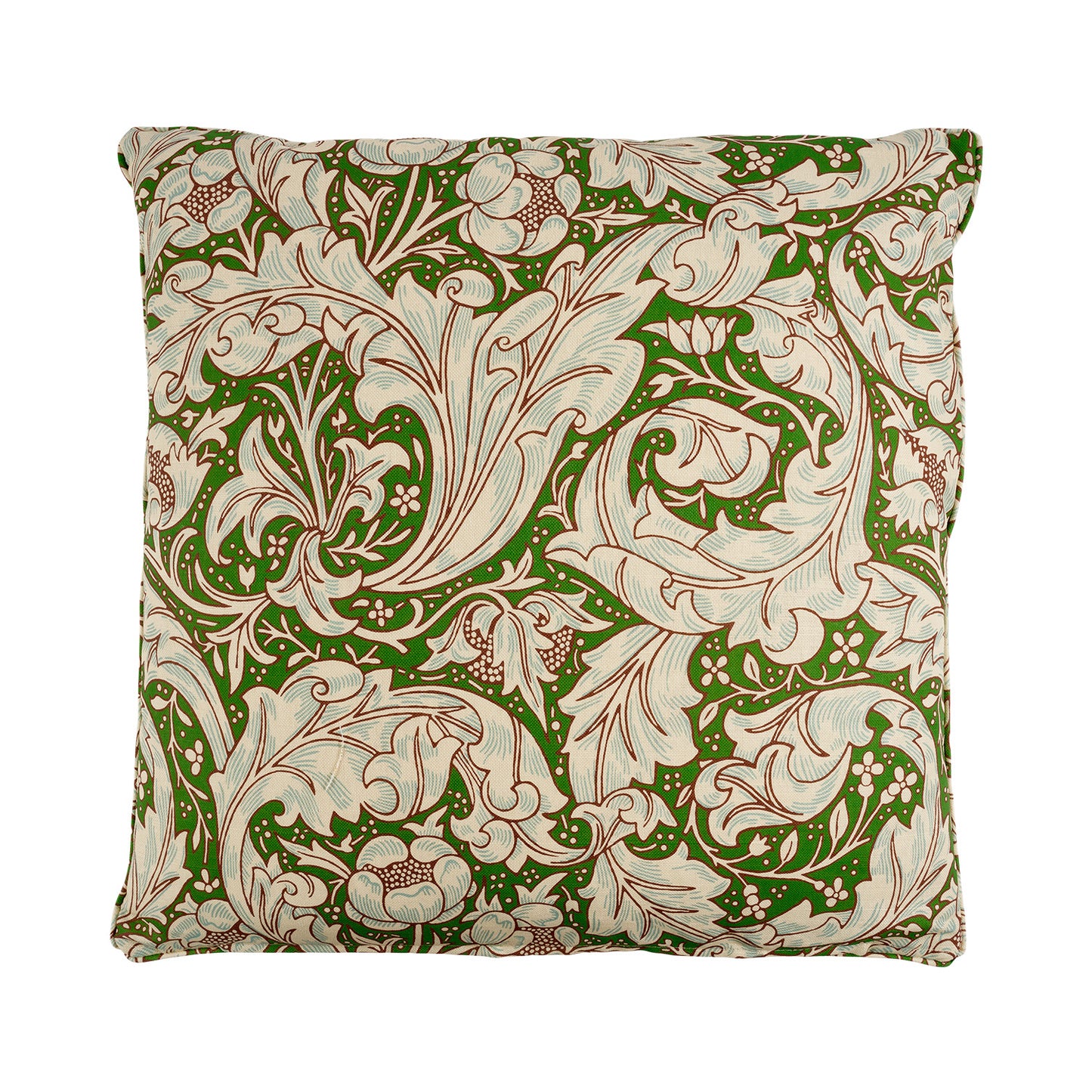 'Bachelors Button' Leaf Green Cushion - Cornubia Collection