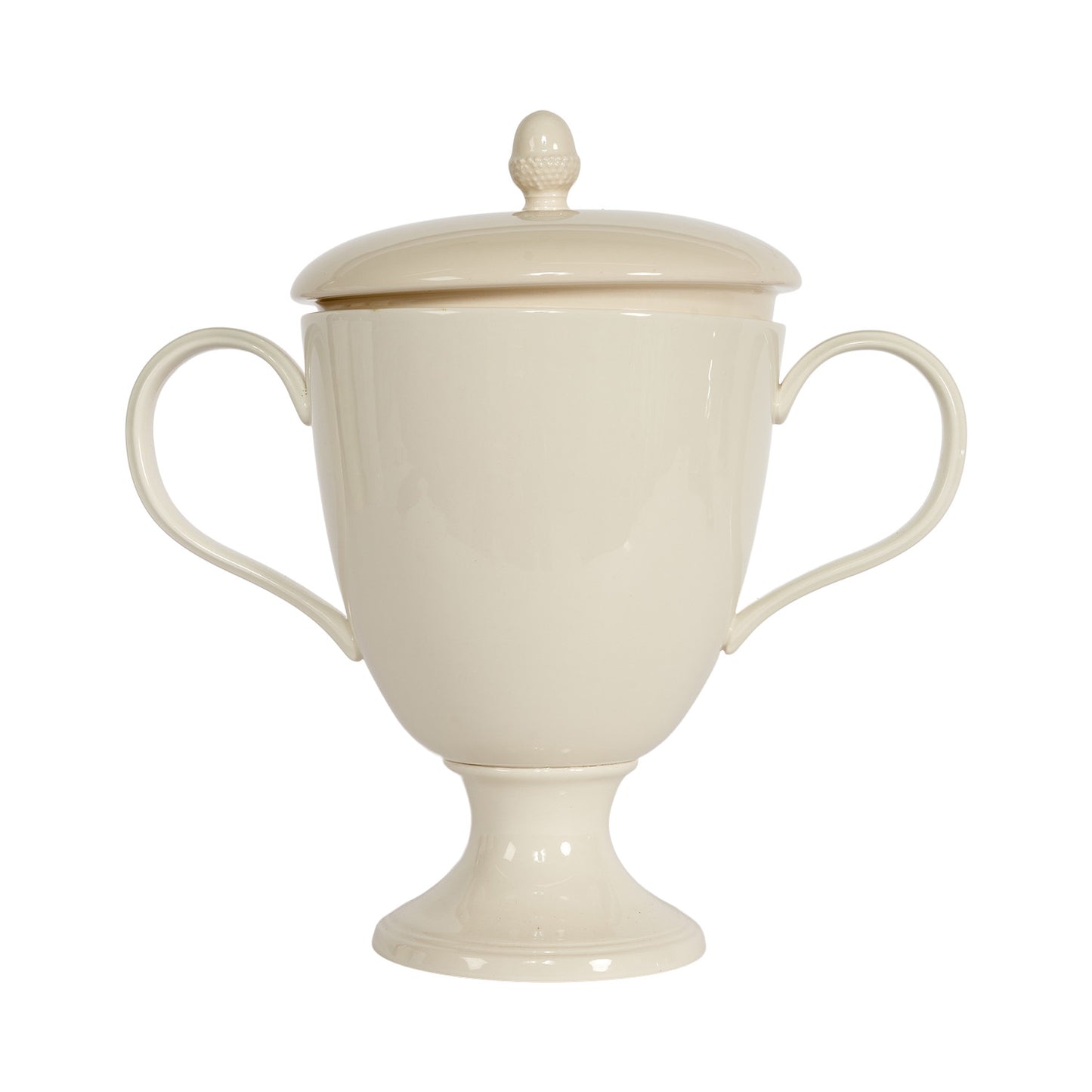 P&H Creamware Lidded Urn with Handles