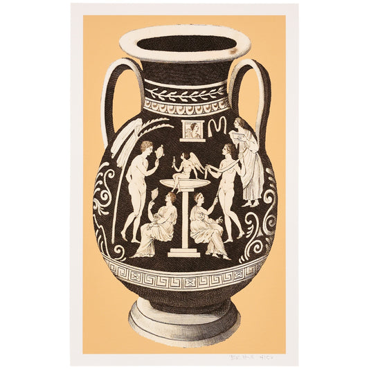 Ancient Greek Vase Print - Egyptian Yellow