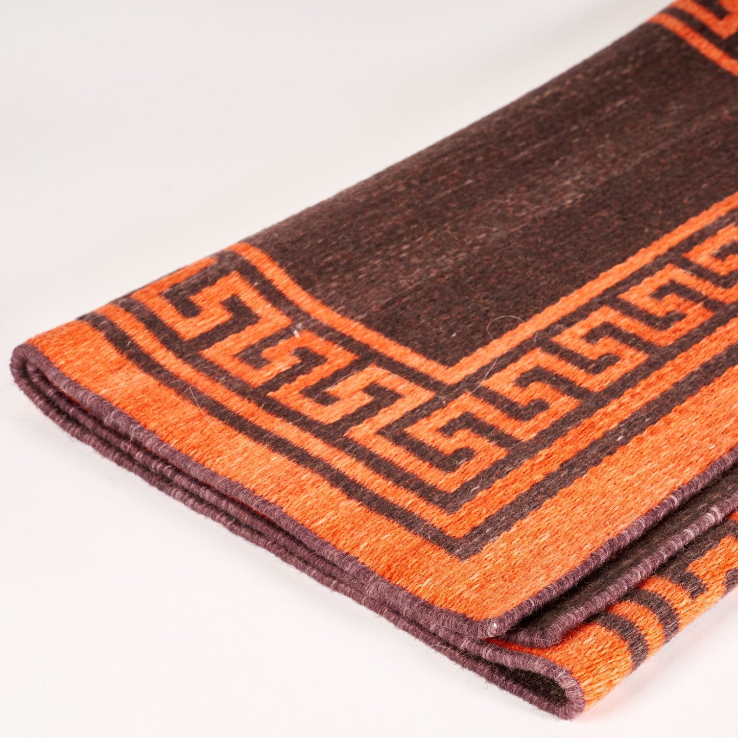 Burnt Orange & Brown Greek Key Rug