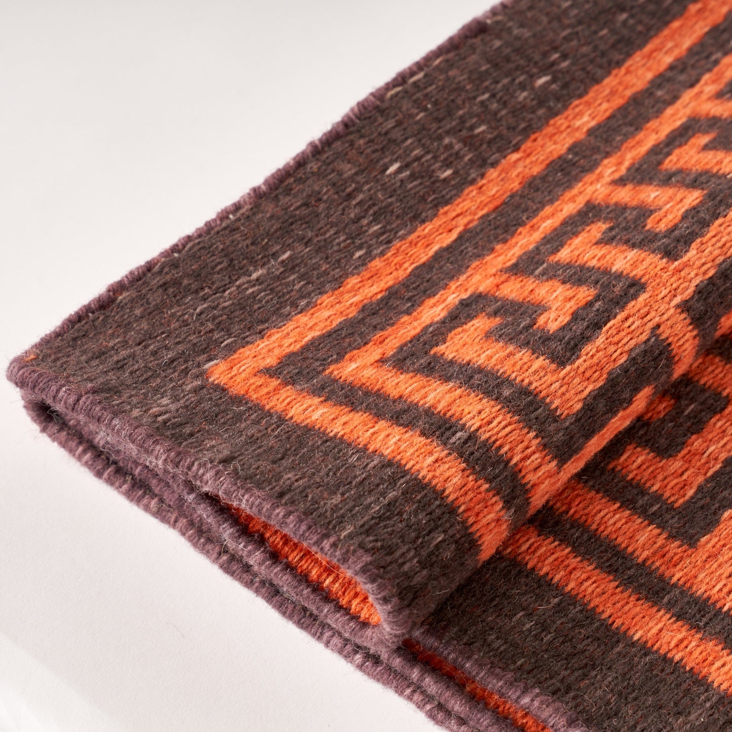 Burnt Orange & Brown Greek Key Rug