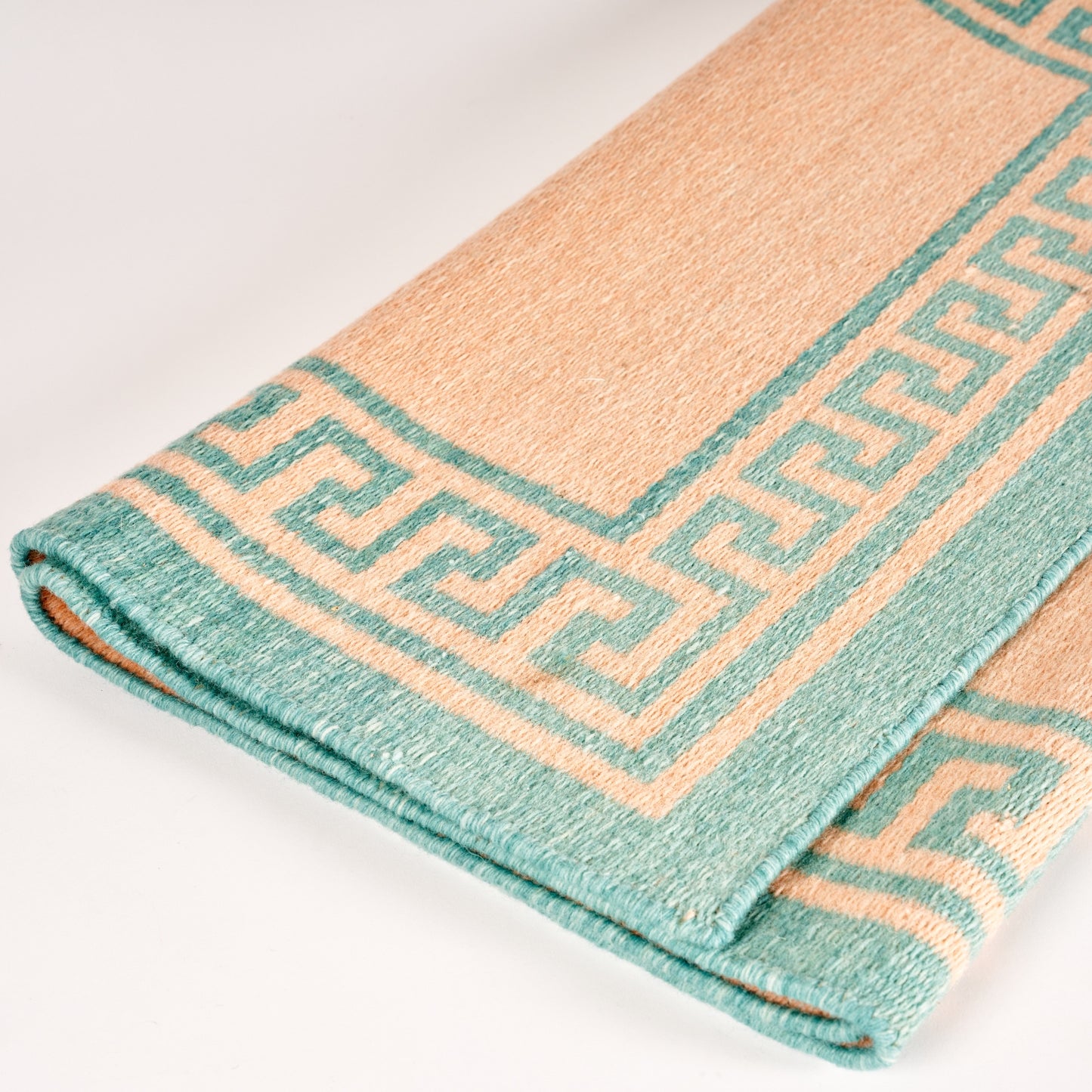 Pink & Green Greek Key Reversible Rug – Pentreath & Hall
