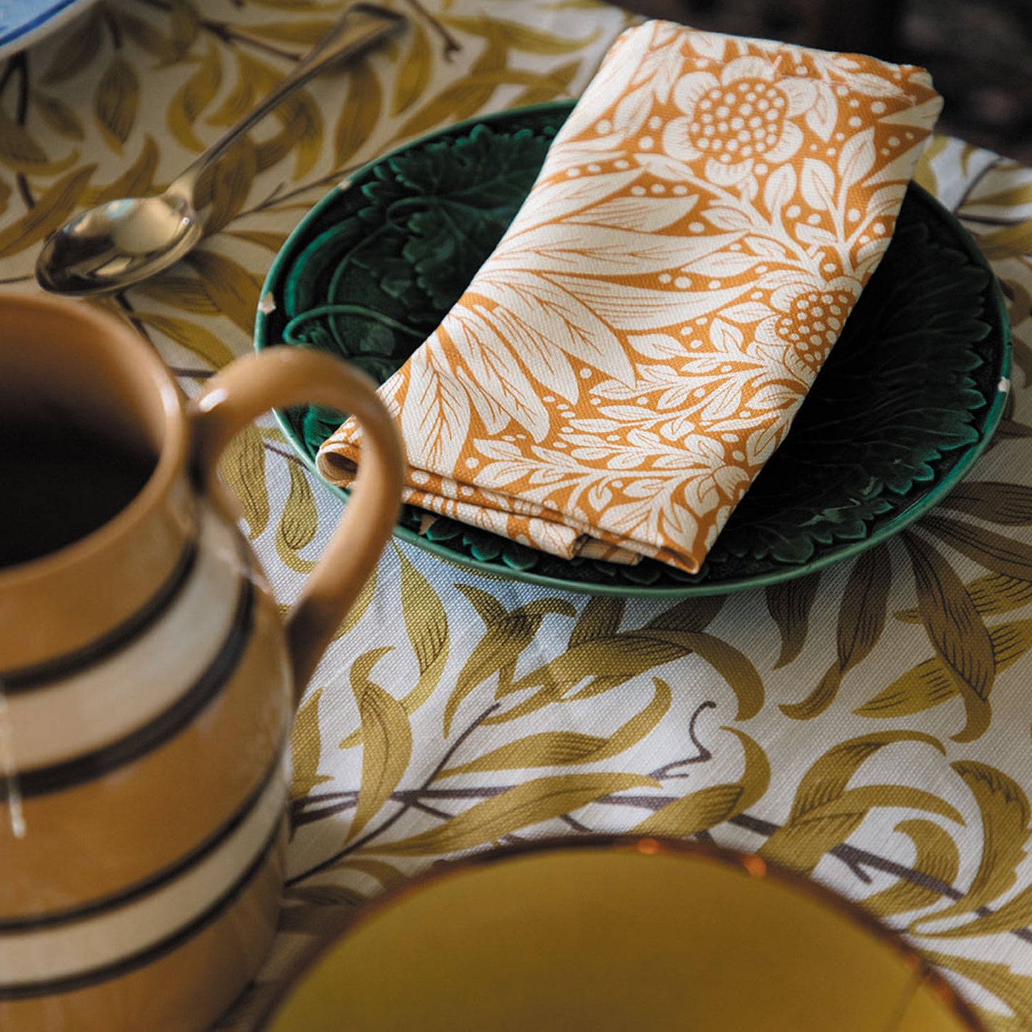 'Marigold' Cream/Orange Napkin - Cornubia Collection