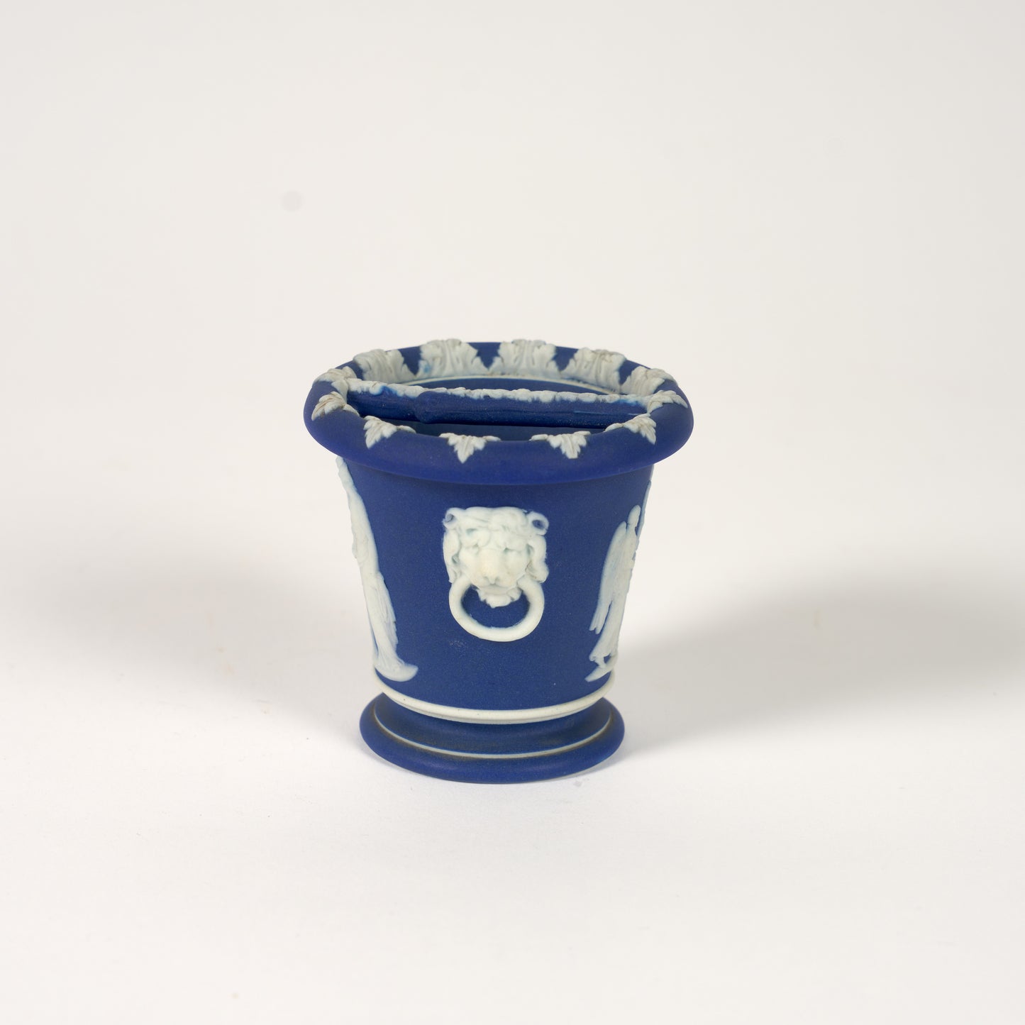 C19th Blue & White Jasperware Vase