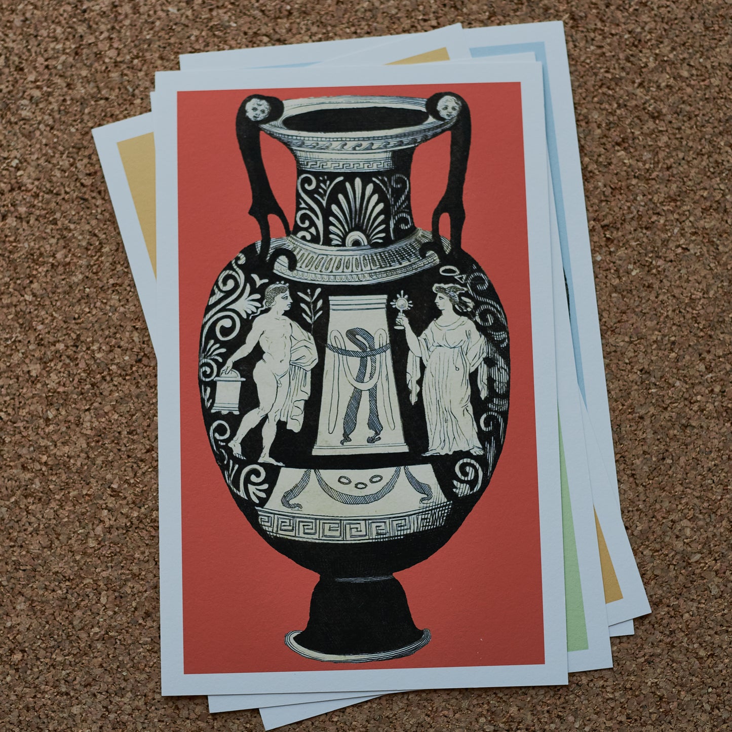 Greek Urn Print - Coral