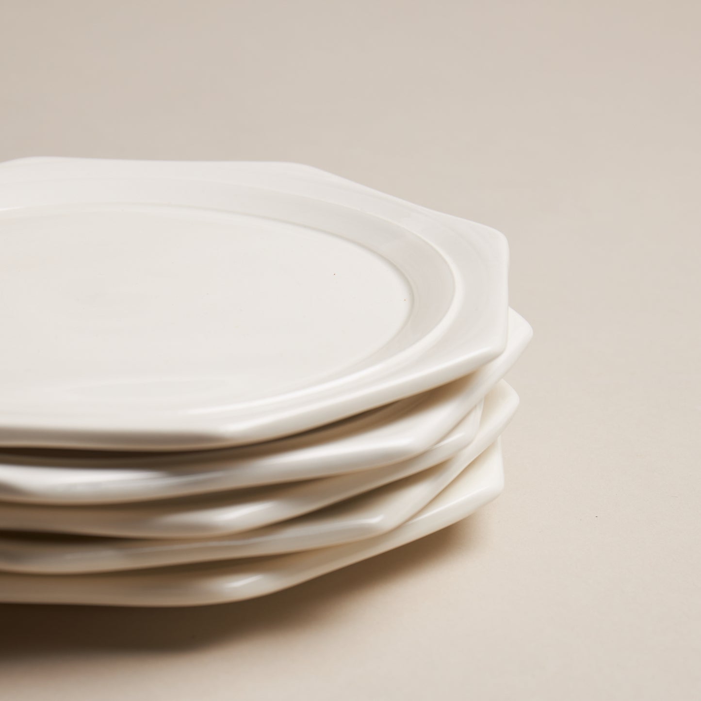 Creamware Hand Cast Octagonal Dessert Plate