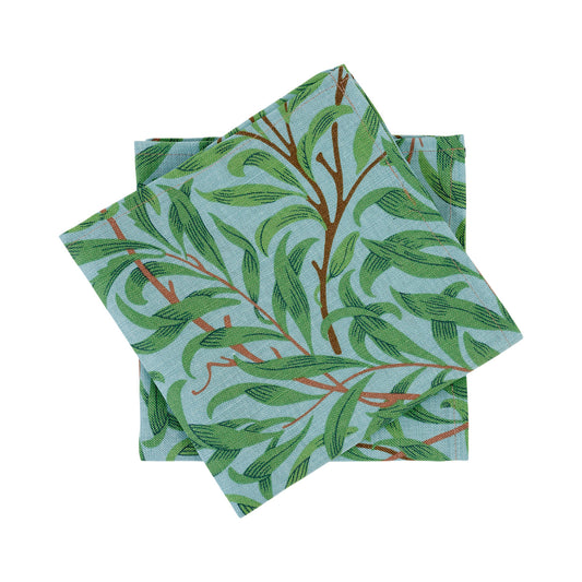Willow Bough Napkin - Sky Blue & Leaf Green
