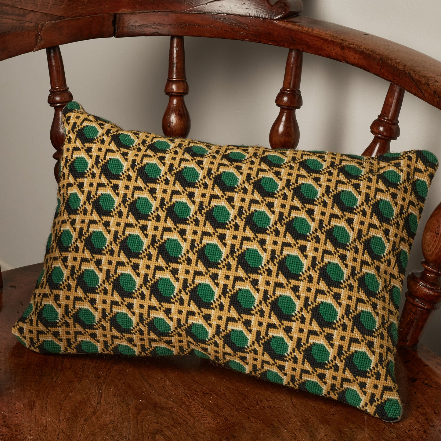 Regency Caning Cushion - Green