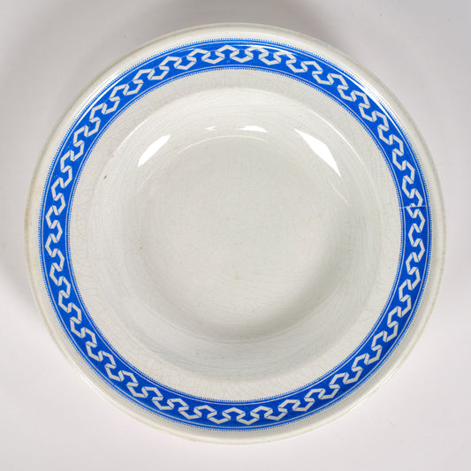 Versailles Blue Greek Key Soup Bowl
