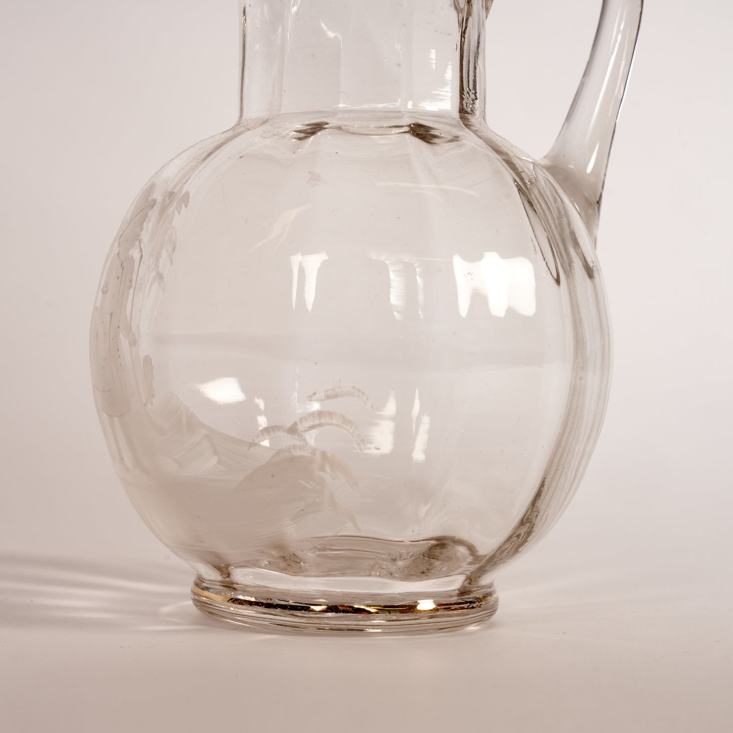 Antique Mary Gregory Clear Glass Jug