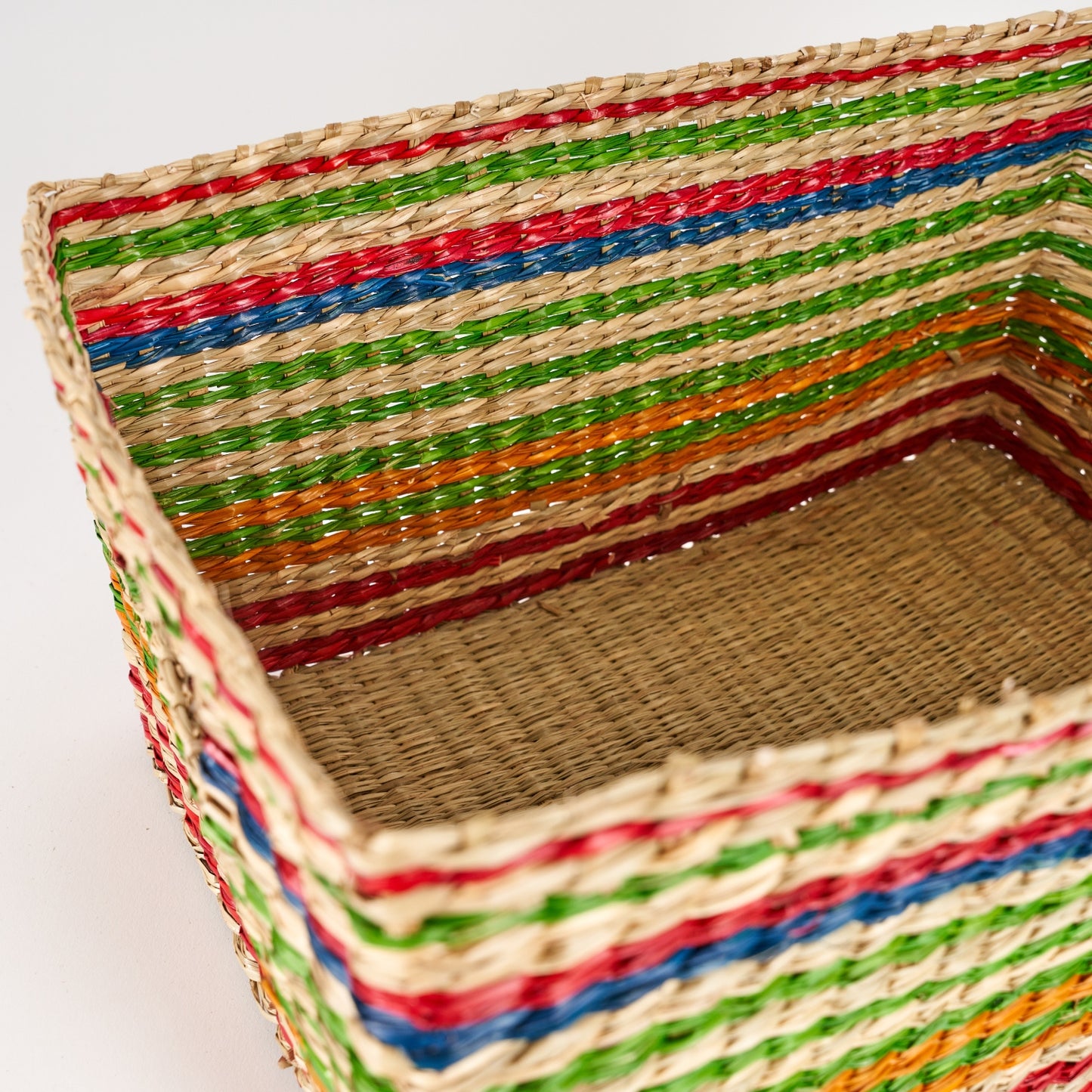 Striped Seagrass Basket - SMALL