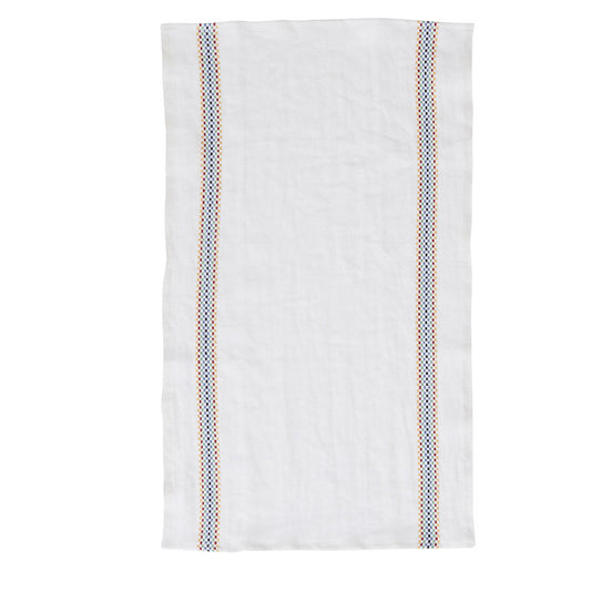 Linen Stripe Tea Towel - Multi Check Stripe