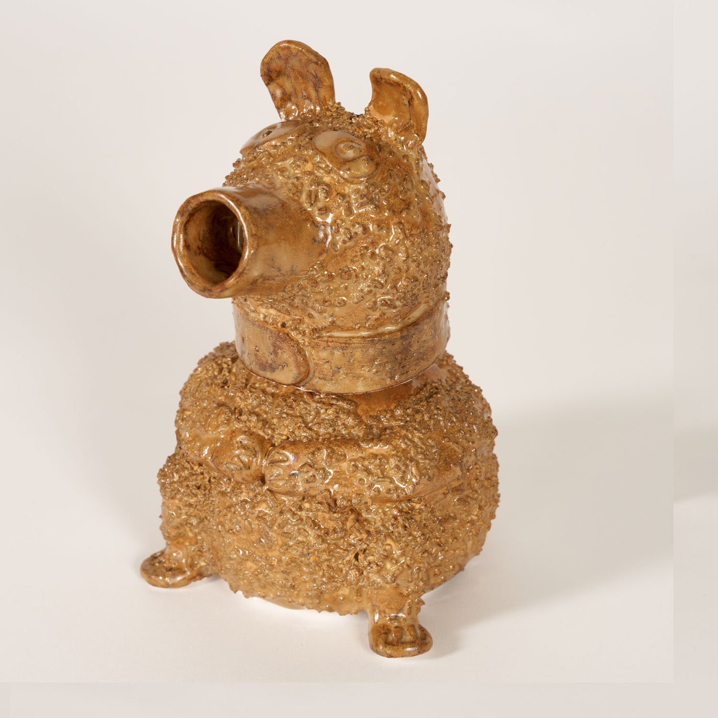Pottery Bear Bottle - Gold Brown