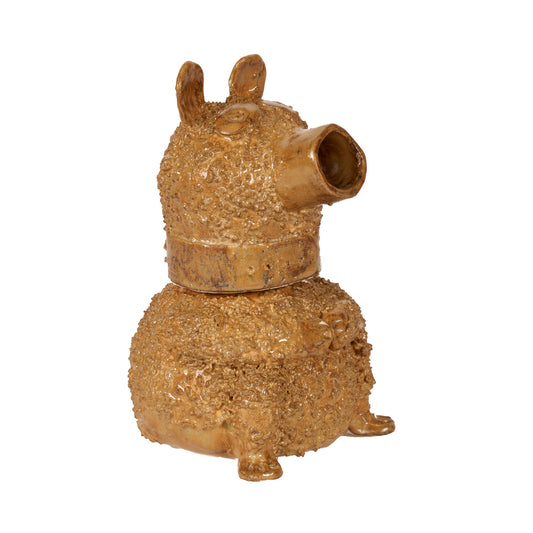 Pottery Bear Bottle - Gold Brown