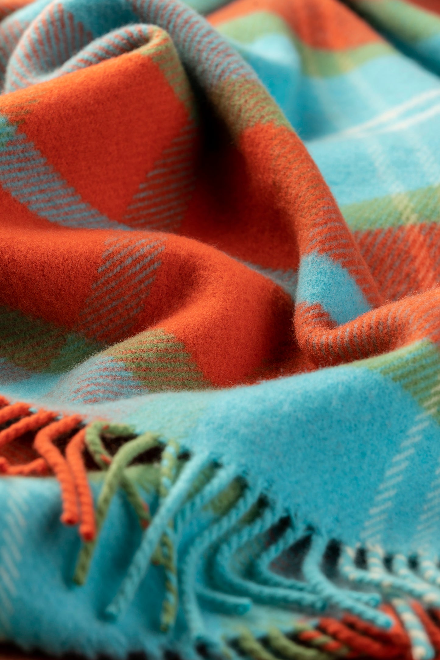 Limited Edition Large Check Throw - Turquoise
