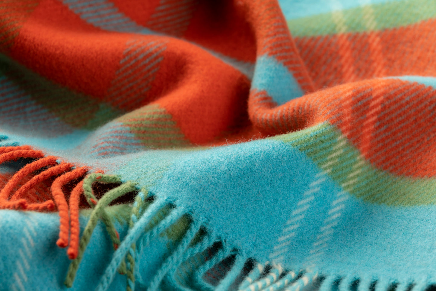 Limited Edition Large Check Throw - Turquoise