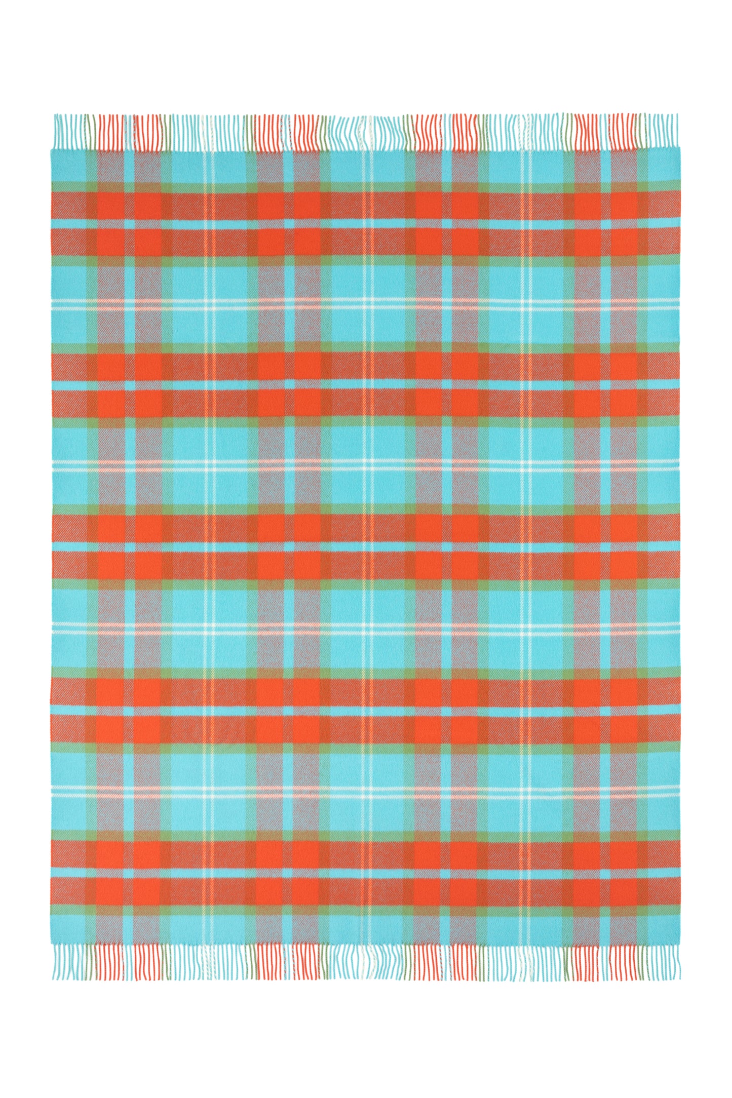 Limited Edition Large Check Throw - Turquoise