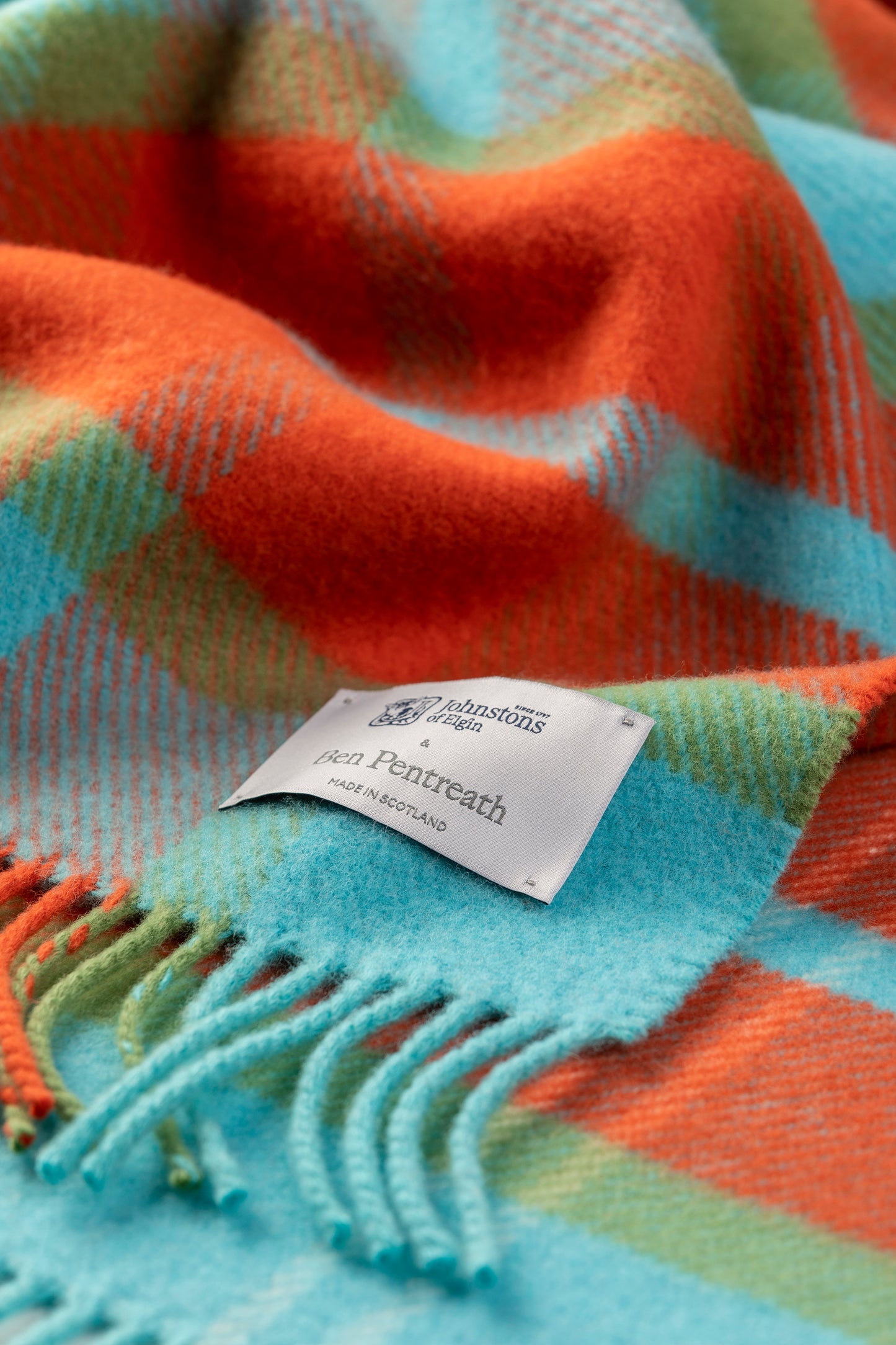 Limited Edition Large Check Throw - Turquoise