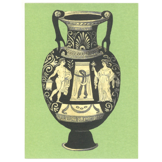 Greek Vase Greeting Card - Turquoise