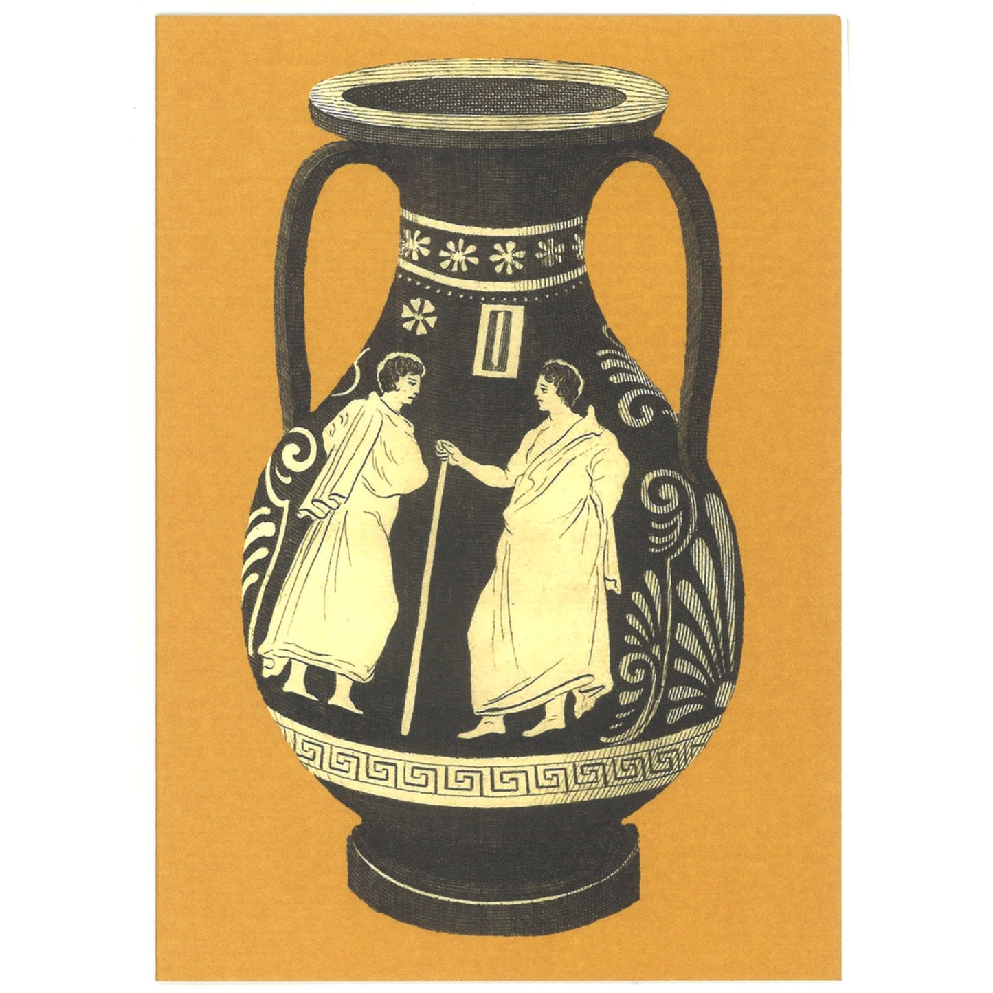 Greek Vase Greeting Card - Yellow