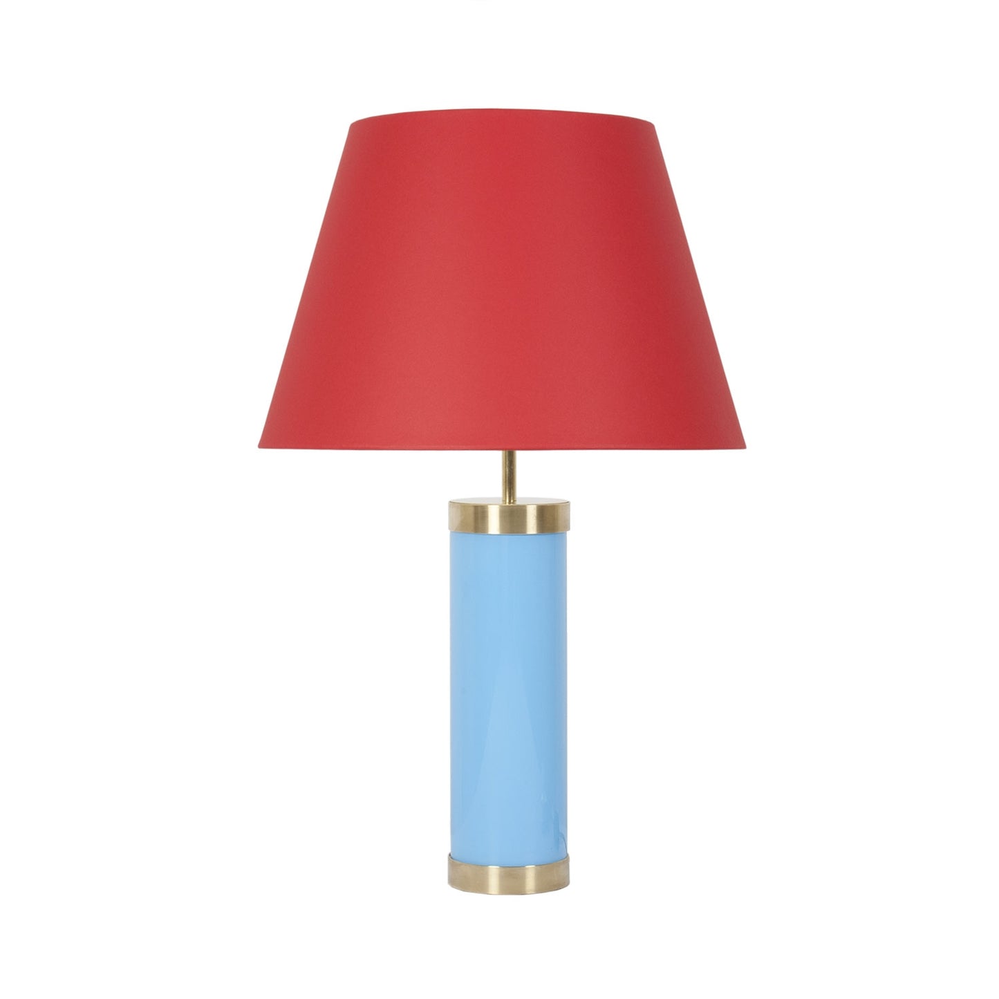 Glass & Brass Lamp - Blue