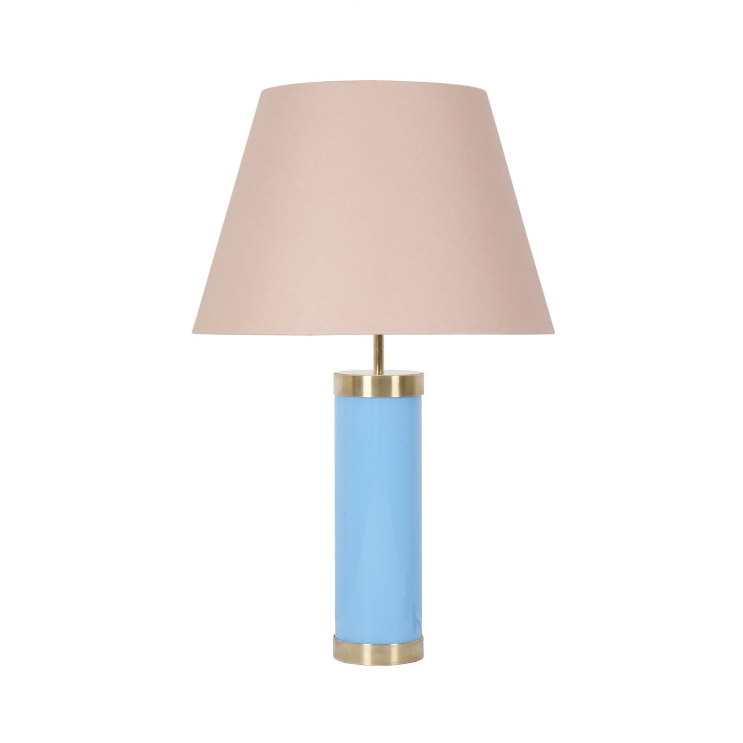 Glass & Brass Lamp - Blue