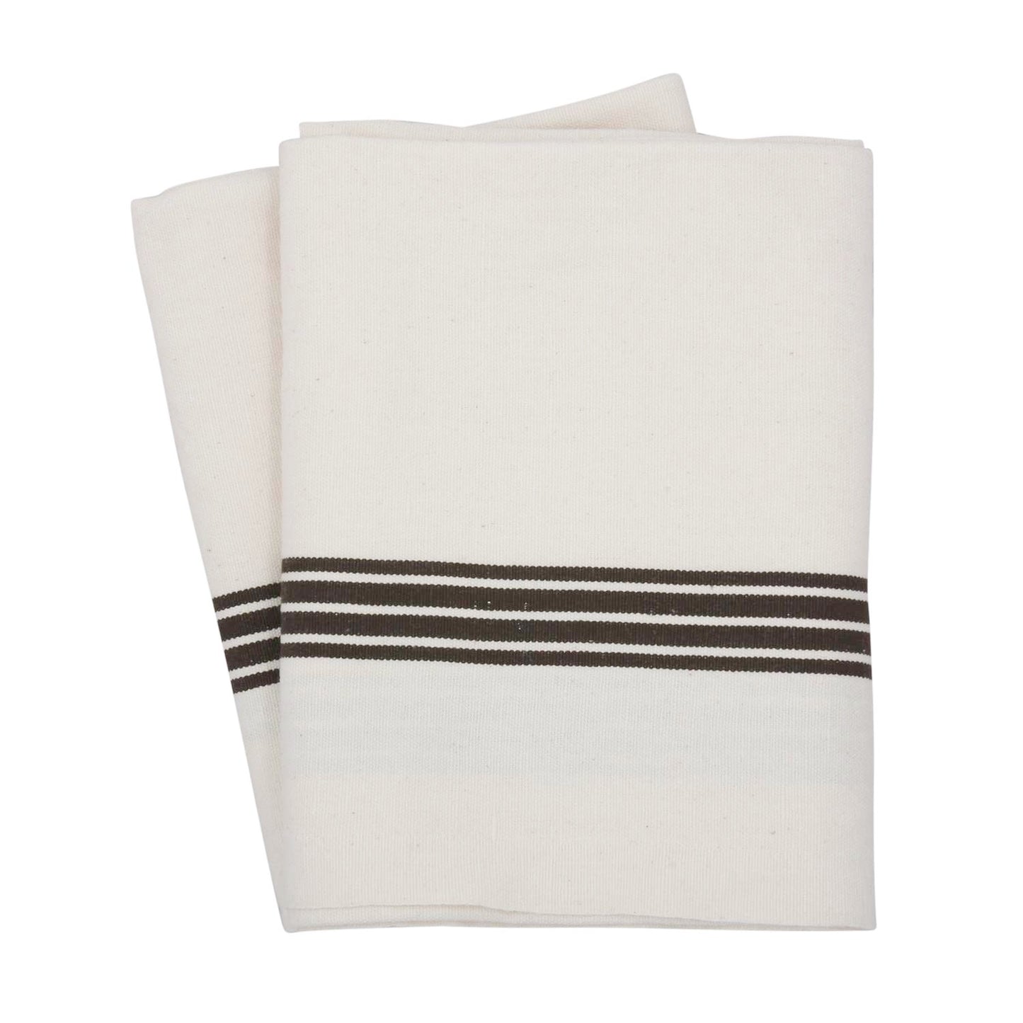 Linen Stripe Tea Towel - Brown
