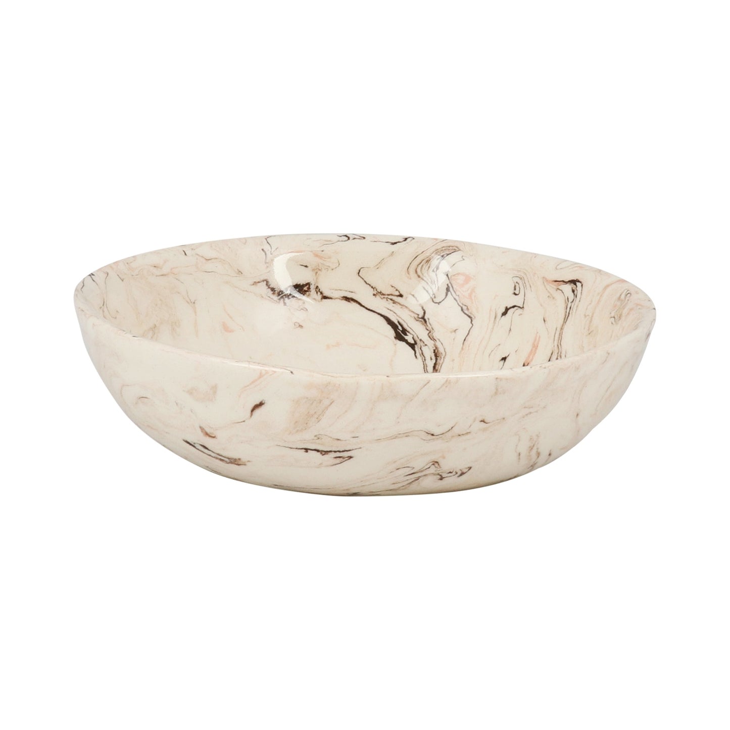 Cream Swirl Earthenware Condiment Bowl - 13cm